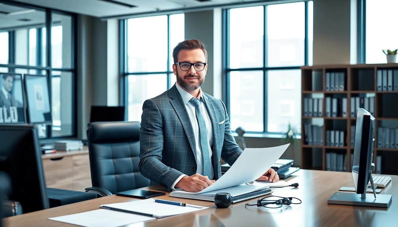 Der Headhunter IT steht in einem modernen Büro und vermittelt Vertrauen und Professionalität.