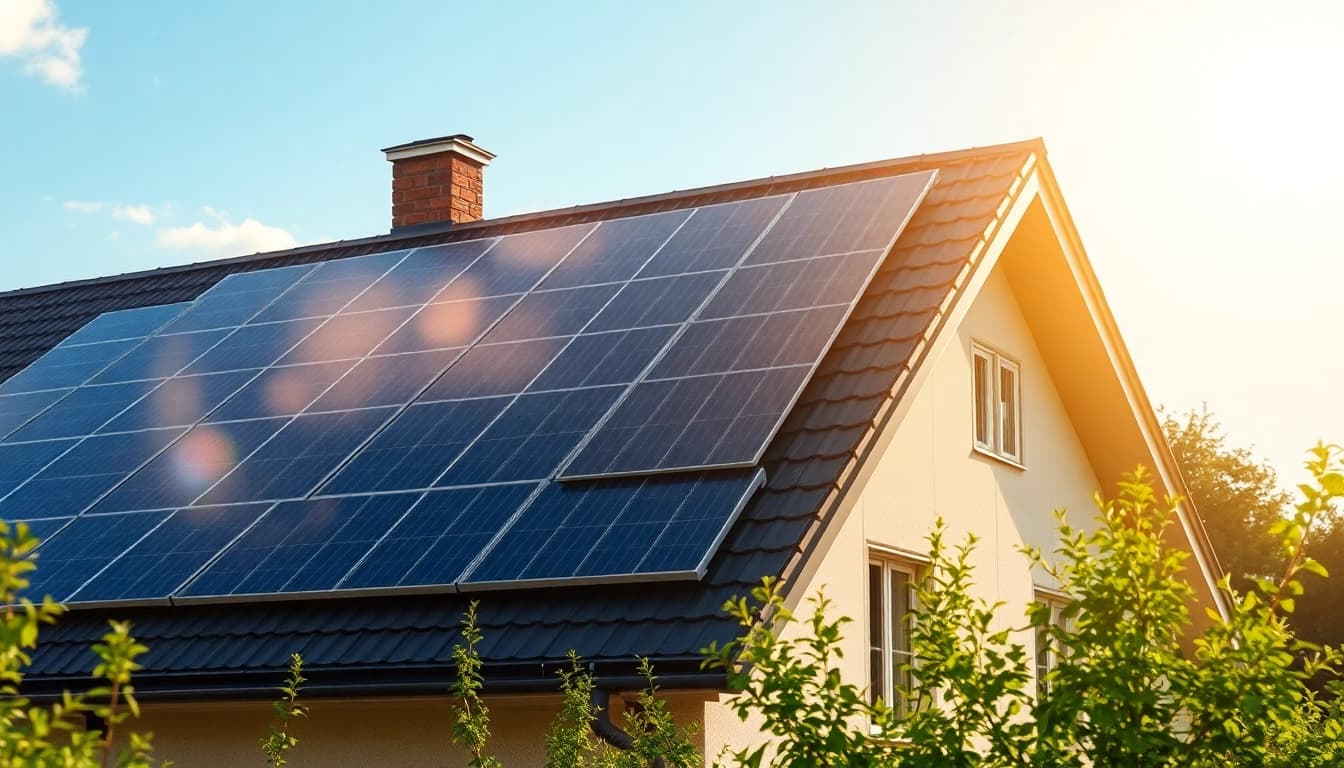 Vergleichen Sie Solaranlagen mit einer modernen Sonnenkollektor-Installation auf einem Zuhause, um die beste Solarstromanlage kaufen.
