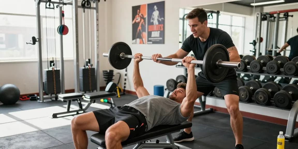 Astera Shop: Fitness-Enthusiast beim Krafttraining im modernen Fitnessstudio.