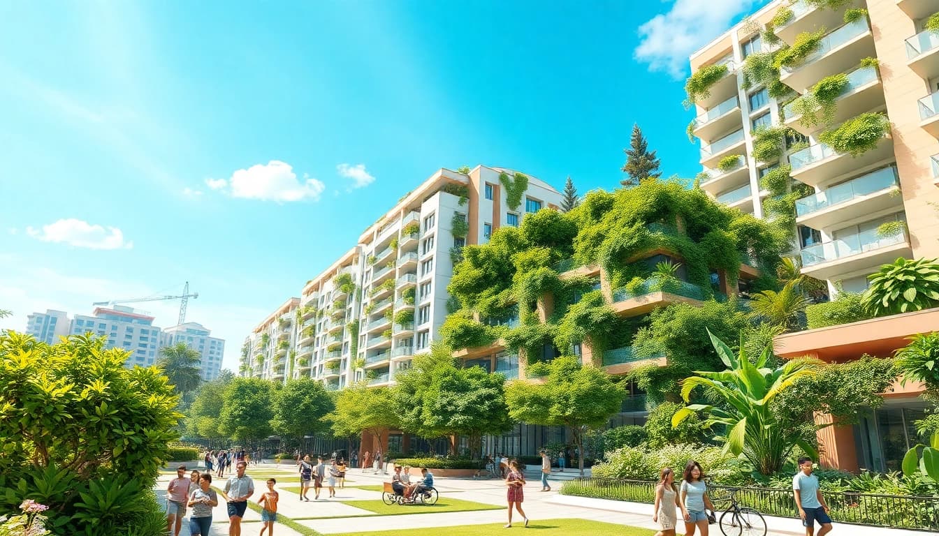 Explore the lively environment of Tampines EC featuring modern architecture and lush greenery.