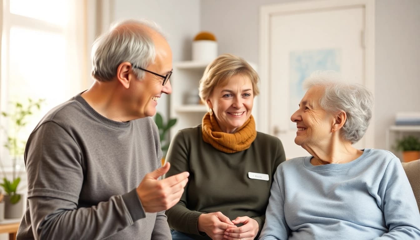 Pflegepersonal des ambulanten Pflegedienstes Neunkirchen-Seelscheid assistiert Senioren für eine bessere Lebensqualität.