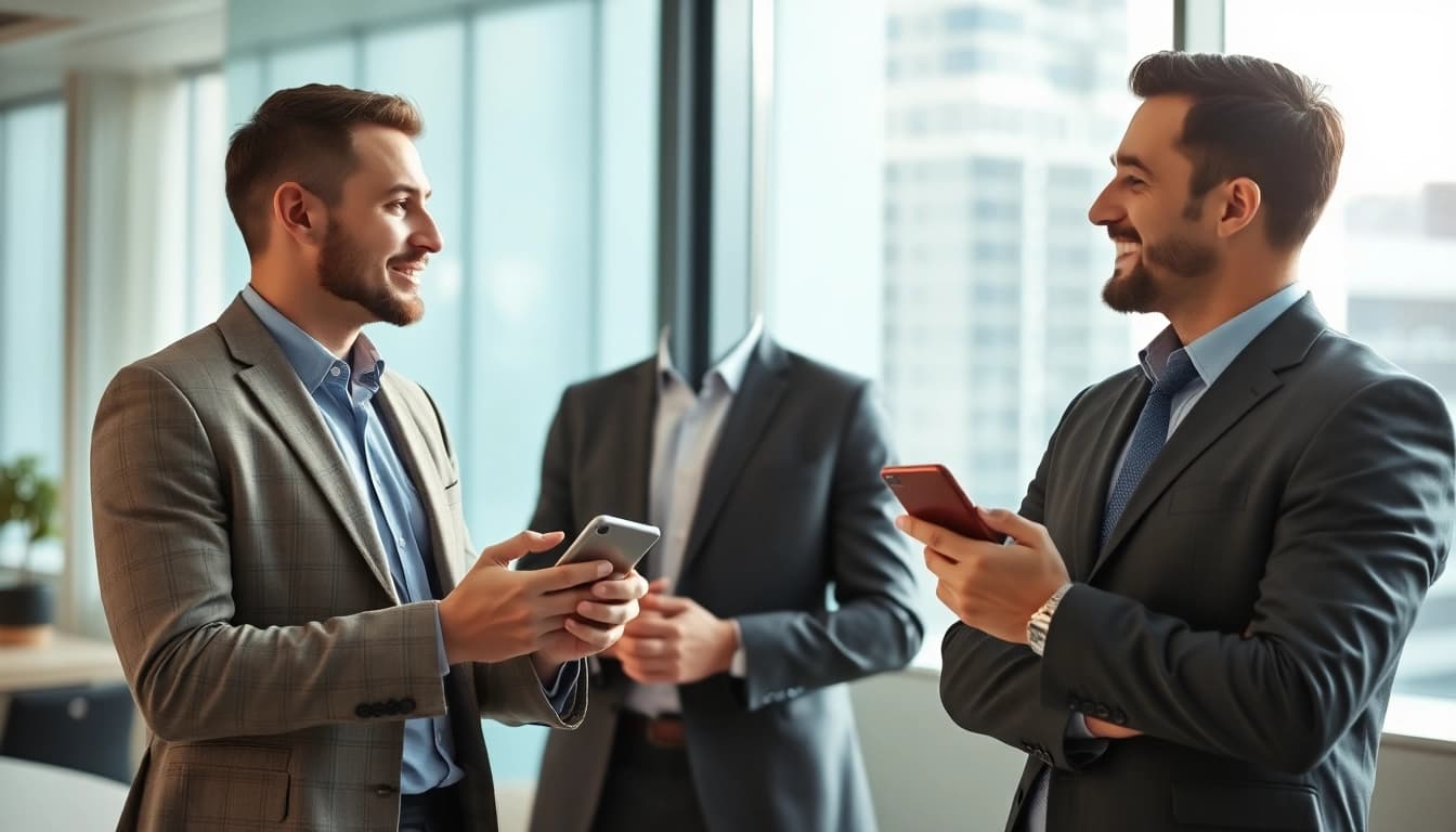 Headhunter CEO, der im Büro mit einem Führungskraft spricht und Vertrauen aufbaut.