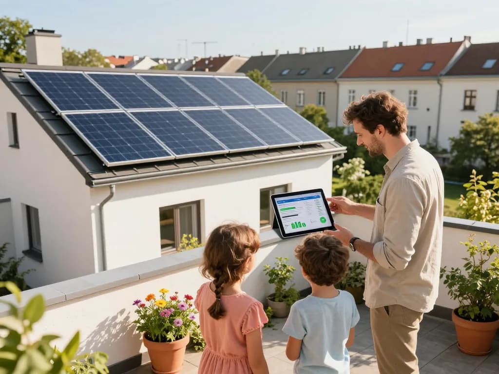 Solar Wien Beratung in einem hellen, umweltfreundlichen Zuhause mit Solarpanelen.
