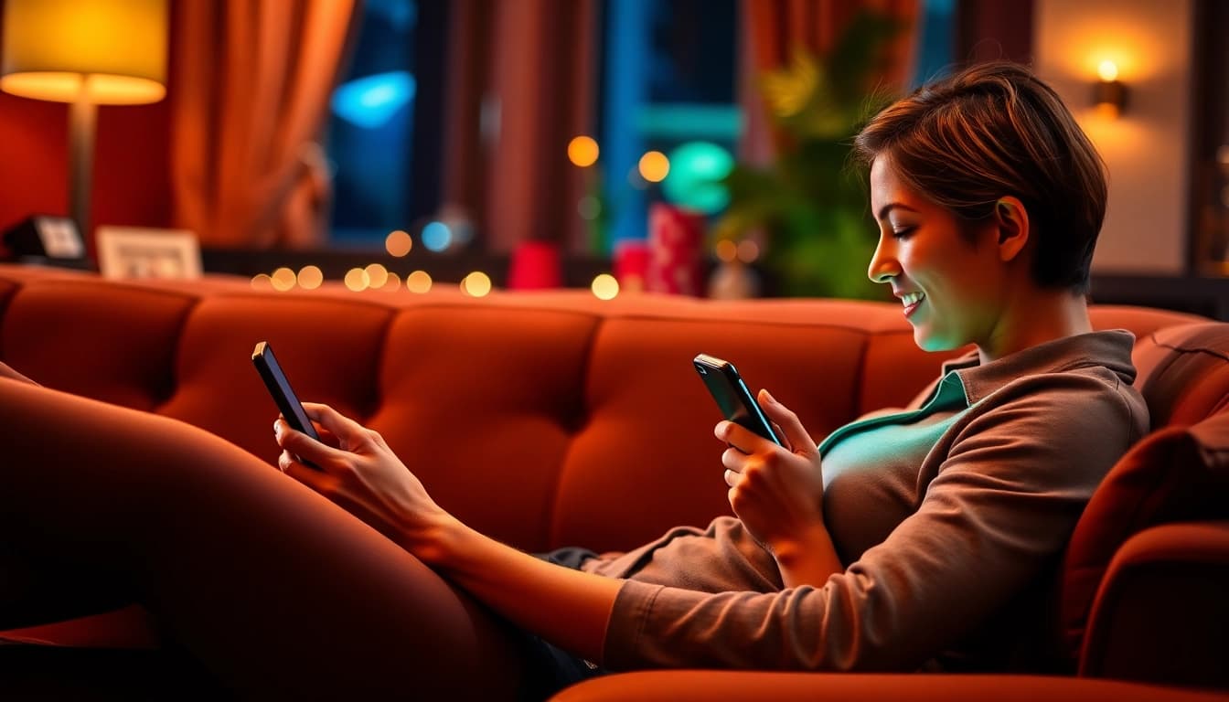 Genießen Sie die besten mobilen Online-Casinos auf einem Smartphone mit Spielkarten und Casino-Chips im stilvollen Ambiente.