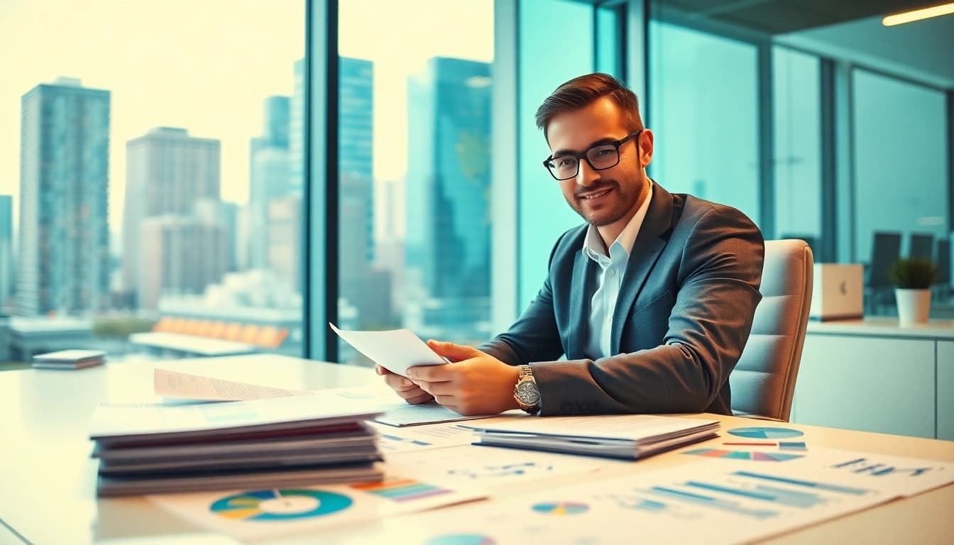 Headhunter Ingenieure reviewing talent profiles in a modern office.