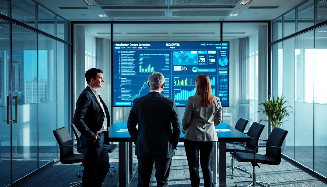 Professionelles Meeting in einer Headhunter Agentur mit engagierten Fachleuten.