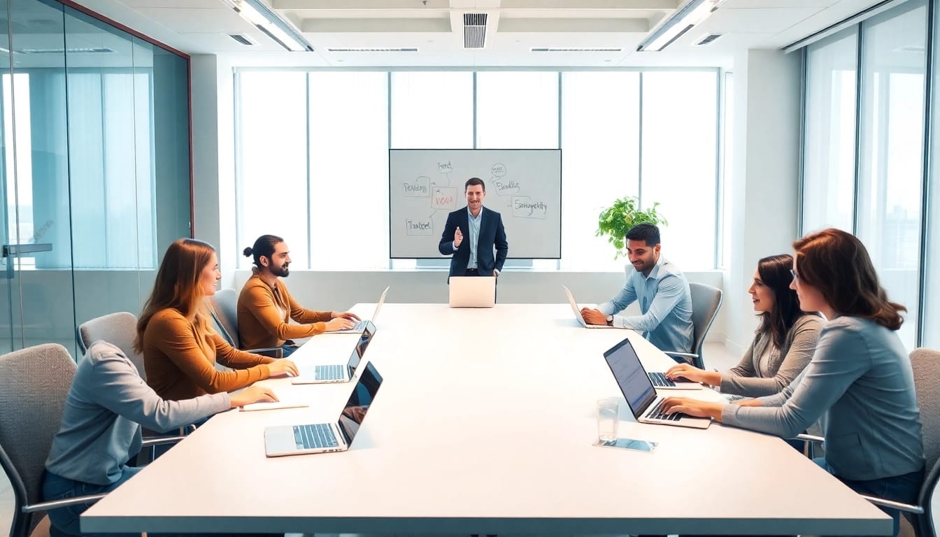 Erforschen Sie Strategien, um effektive Vertriebsmitarbeiter finden in einem modernen Teammeeting.