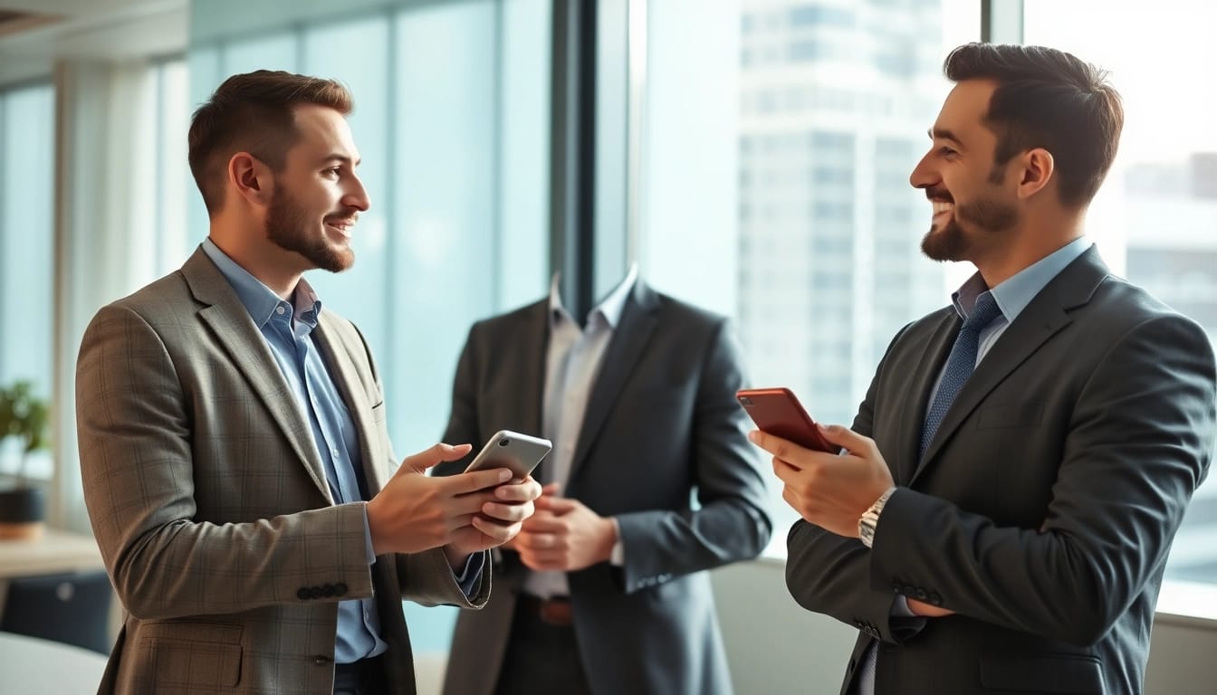 Headhunter CEO, der im Büro mit einem Führungskraft spricht und Vertrauen aufbaut.