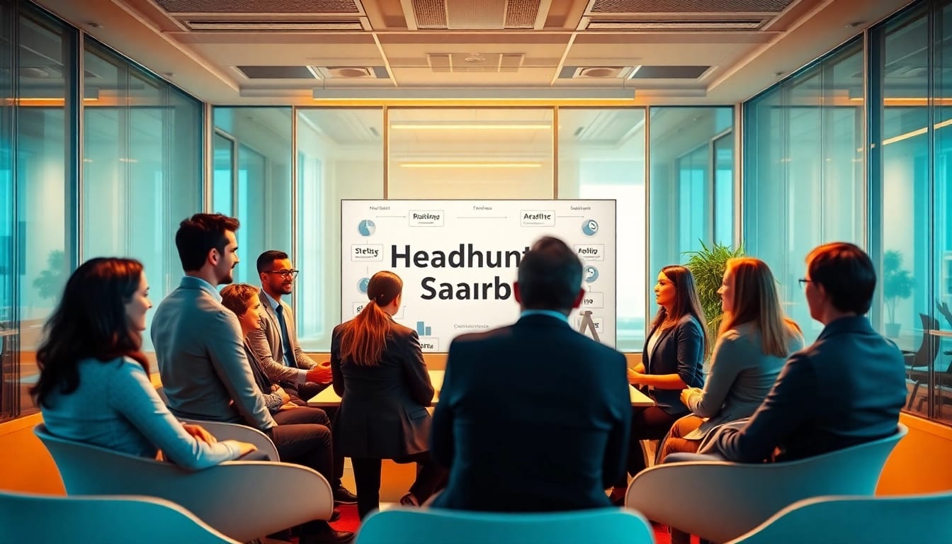 Headhunter Saarbrücken team collaborating effectively in a professional setting
