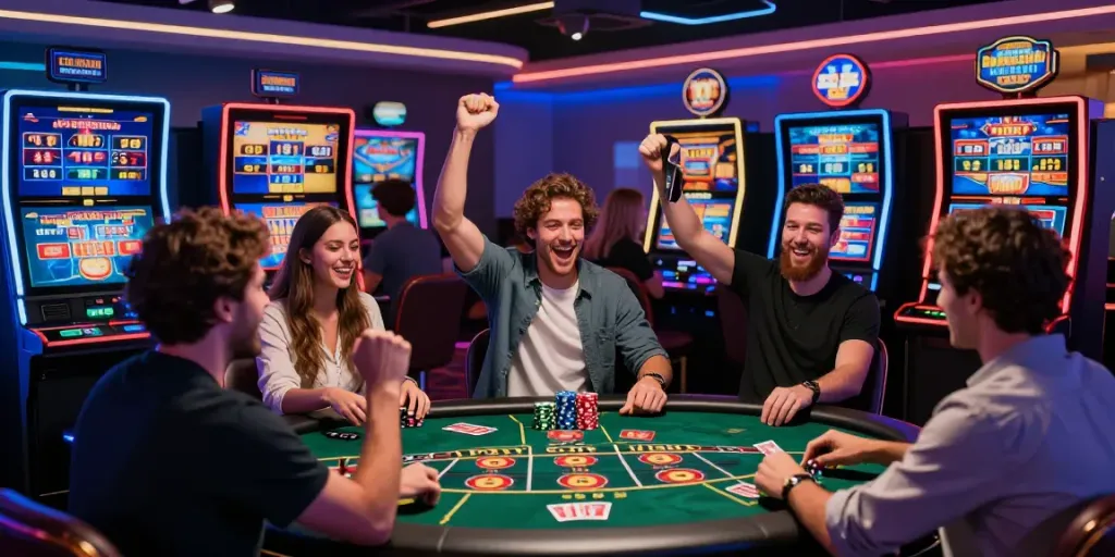 Exciting gameplay at https://xo88.games/ showcasing online casino atmosphere with players enjoying Baccarat and Slots.