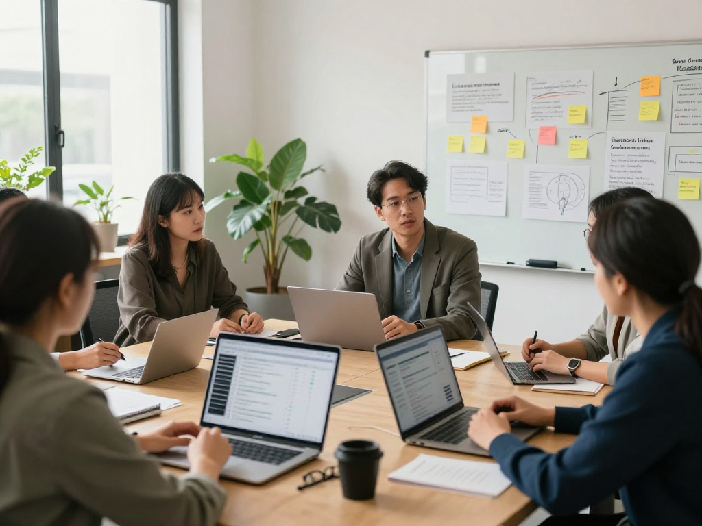 Wertschätzung Arbeit in der Feedback-Kultur mit Profis in Modernem Büro