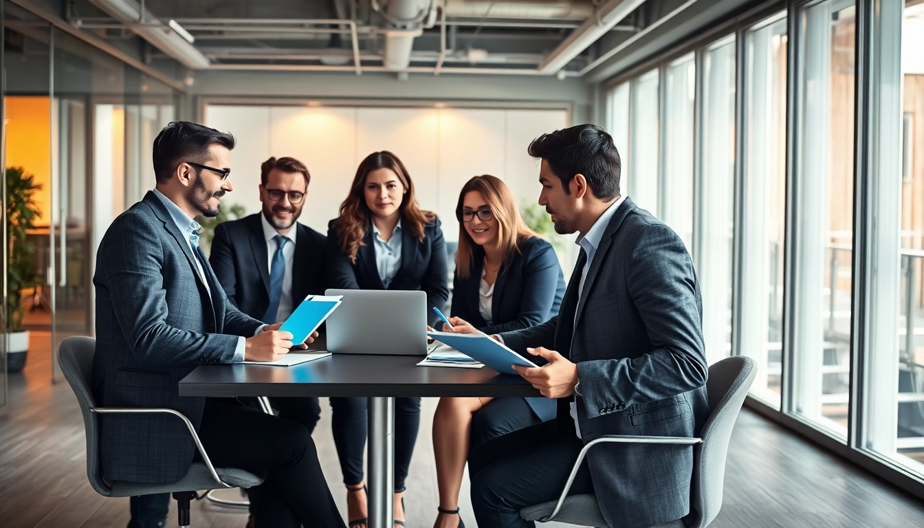 Professionelle Headhunter Nürnberg im modernen Büro, die engagiert in Gespräche mit Kandidaten vertieft sind.