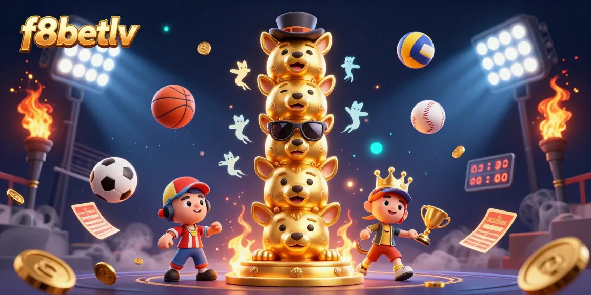 Bet on f8betlv with vibrant 3D characters and dynamic casino elements for an immersive gaming experience.