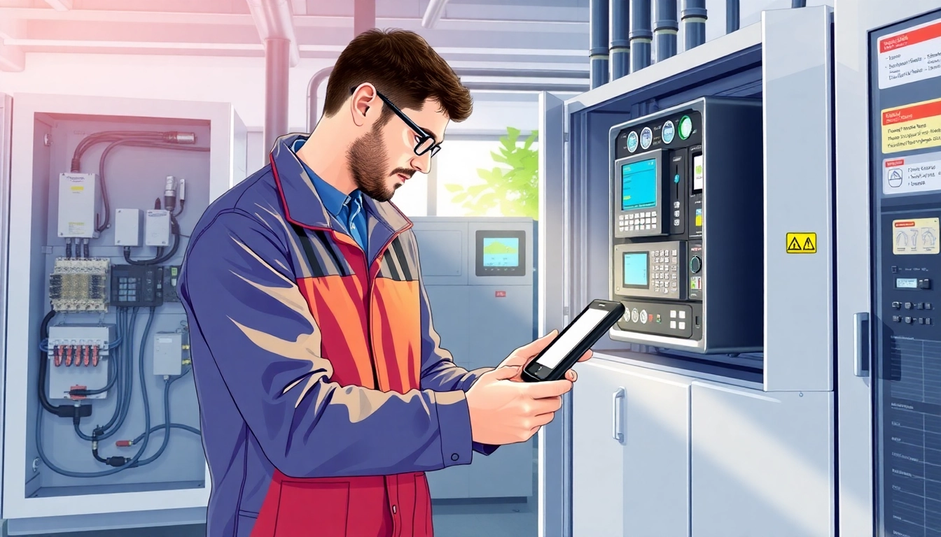 Technician conducting a DGUV V3 Prüfung, ensuring electrical safety and compliance in a professional environment.
