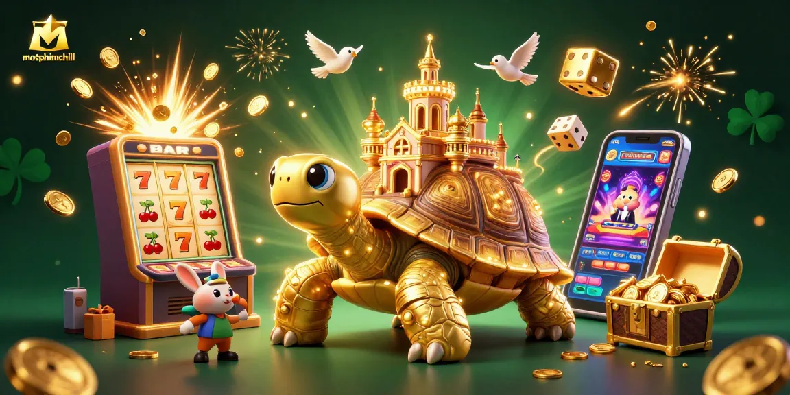 Experience the thrill of motphimchill with a vibrant casino scene featuring golden tortoise and dealer elements.