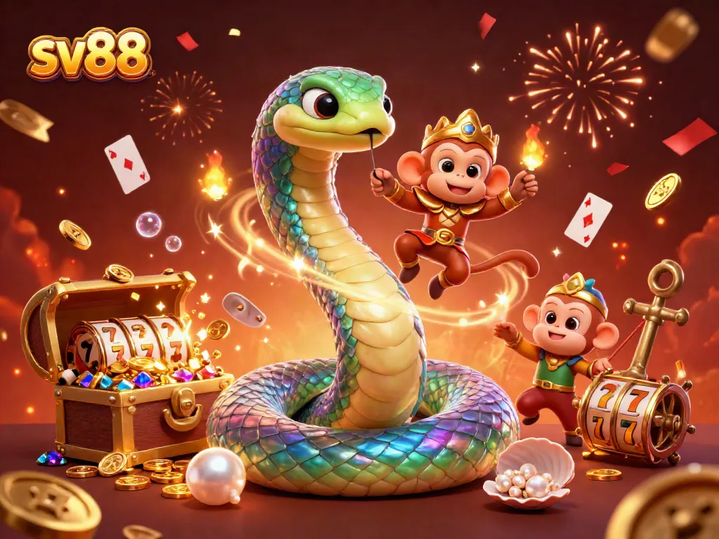 Engage in thrilling gaming with sv88, featuring vibrant characters and dynamic slot elements.