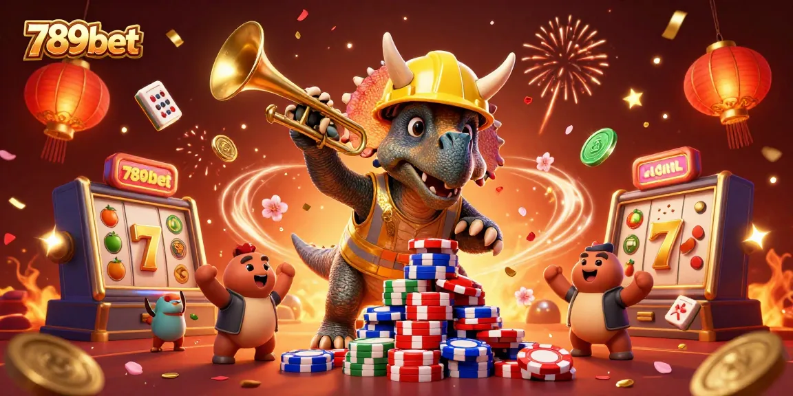 Experience the excitement at 789bet with animated casino characters celebrating winnings and vibrant game elements.