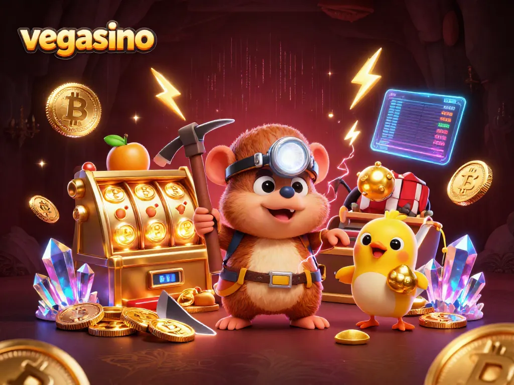 Experience the excitement of vegasino with vibrant slots and glowing elements in this dynamic casino scene.