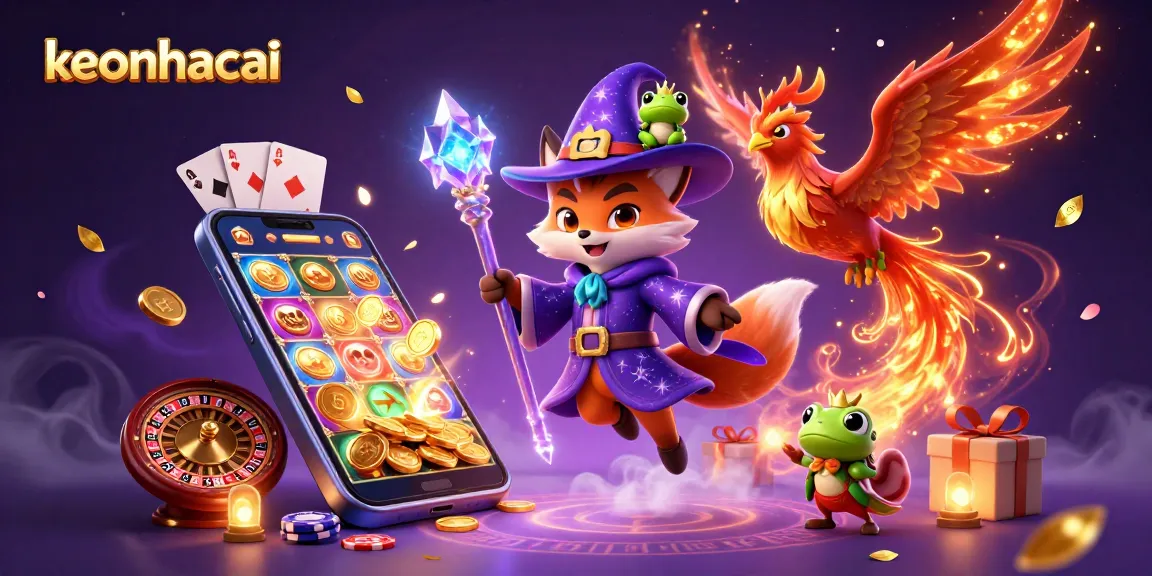 Experience the thrill of keonhacai with a wizard fox, phoenix, and slot games in vibrant detail.