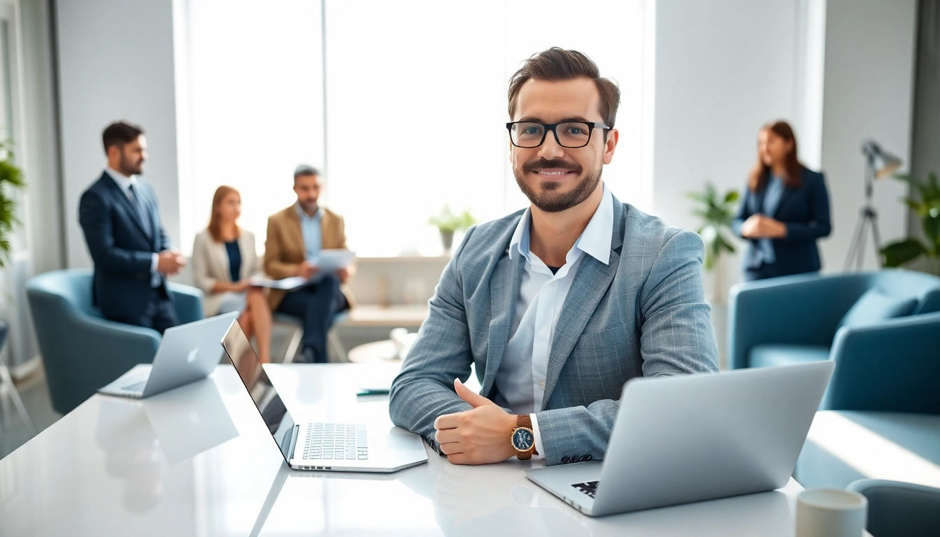 Headhunter Schweiz in einem modernen Büro, das professionelle Rekrutierungsgespräche führend.