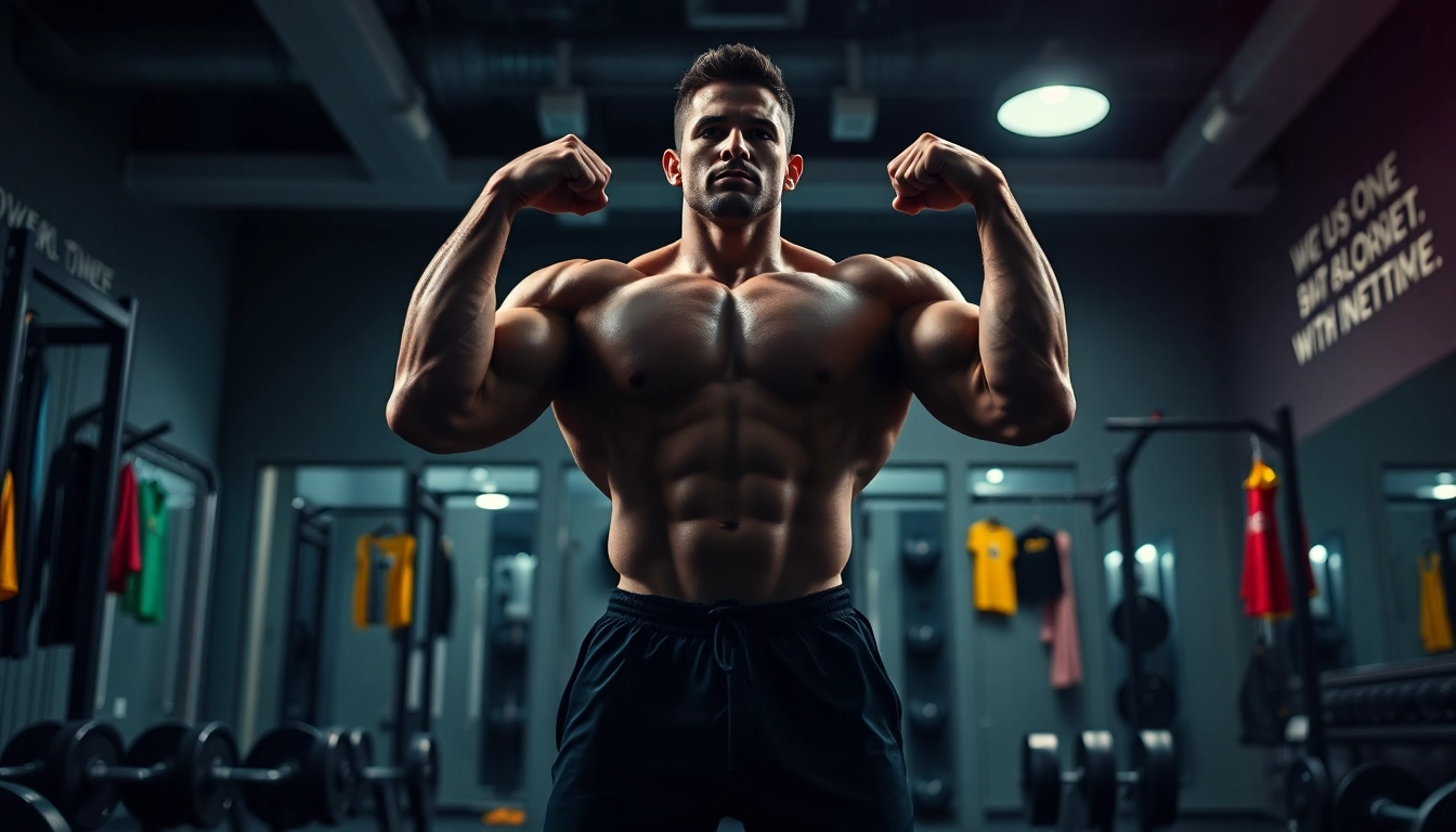 Trenbolon kaufen für effektives Muskeltraining in einem motivierenden Fitnessstudio.