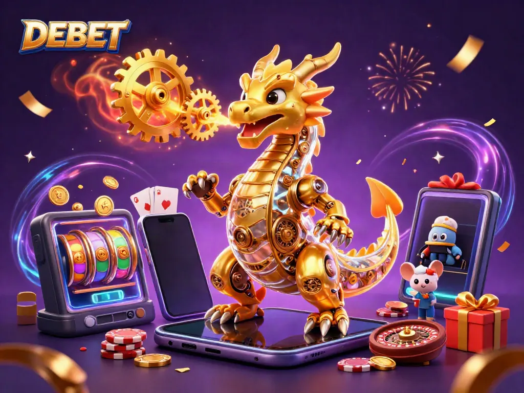 Launch thrilling adventures with DEBET as the golden dragon unleashes treasures of gaming excitement.