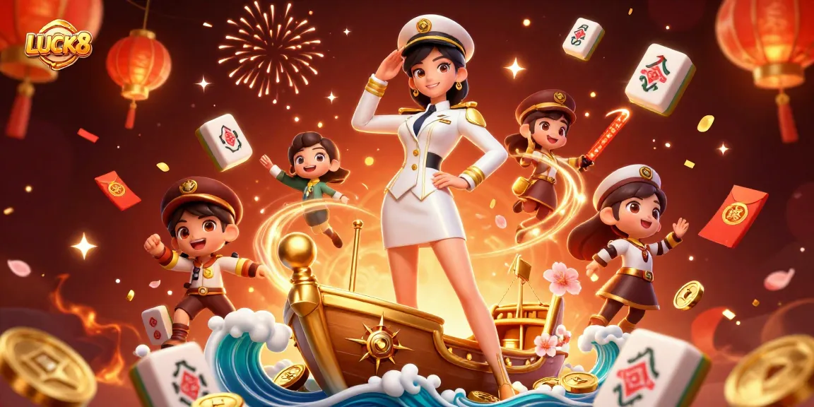 LUCK 8 showcases a lavish online casino scene with vibrant characters and enchanting elements.