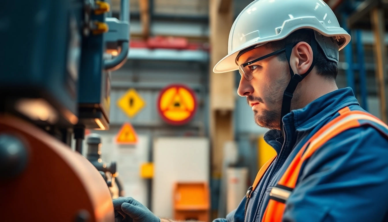Bei der DGUV V3 Prüfung überprüft ein Techniker industrielles Equipment sicher und professionell.