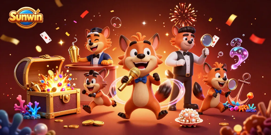 Experience the excitement of Sunwin with unique 3D hyena characters in a vibrant casino club scene.