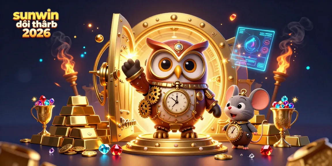 Engage with sunwin đổi thưởng 2026 through a vibrant, 3D casino scene filled with treasures and gaming elements.