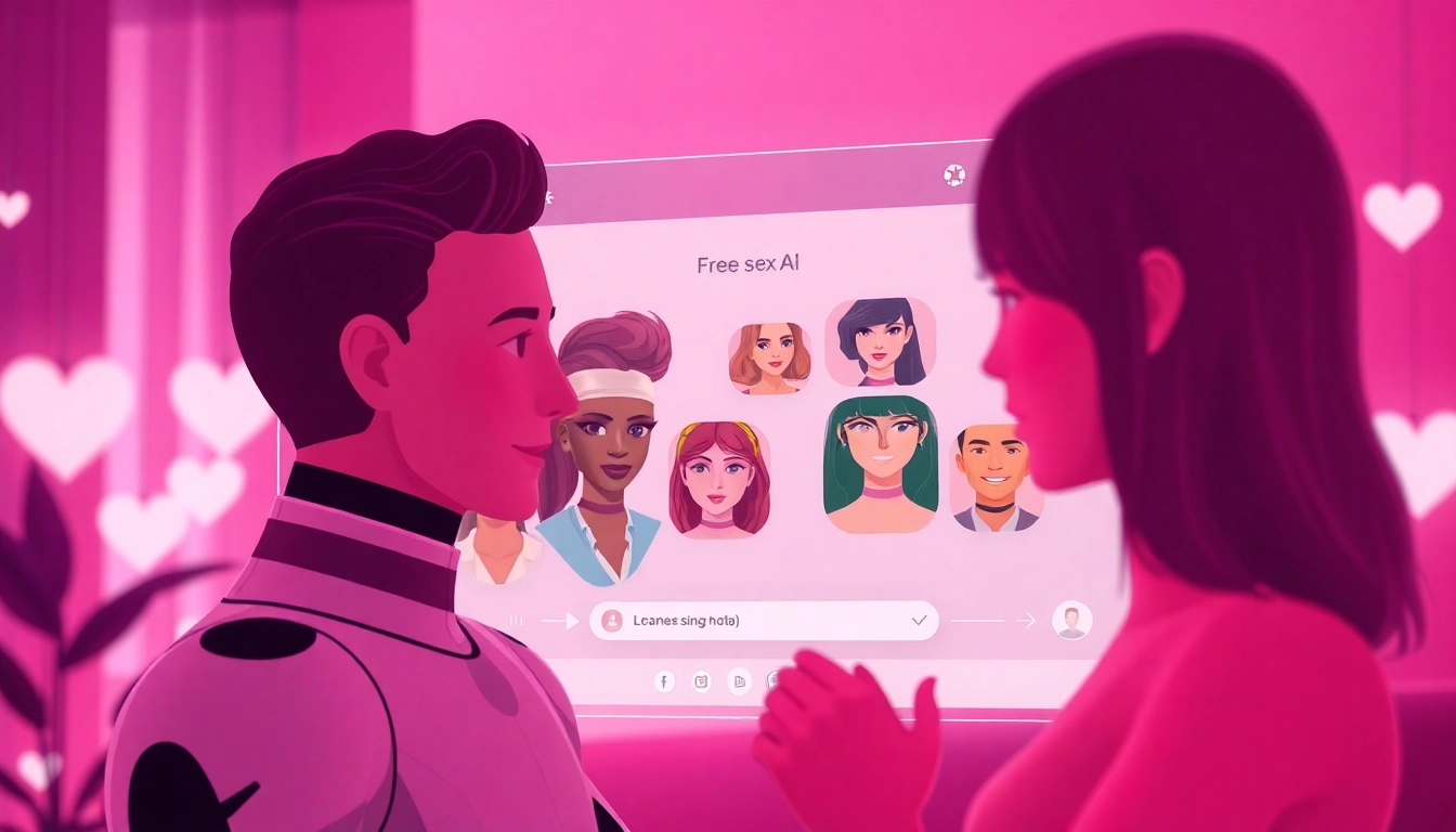 Interactive AI chatbot interface showcasing diverse avatars for free sex ai conversations
