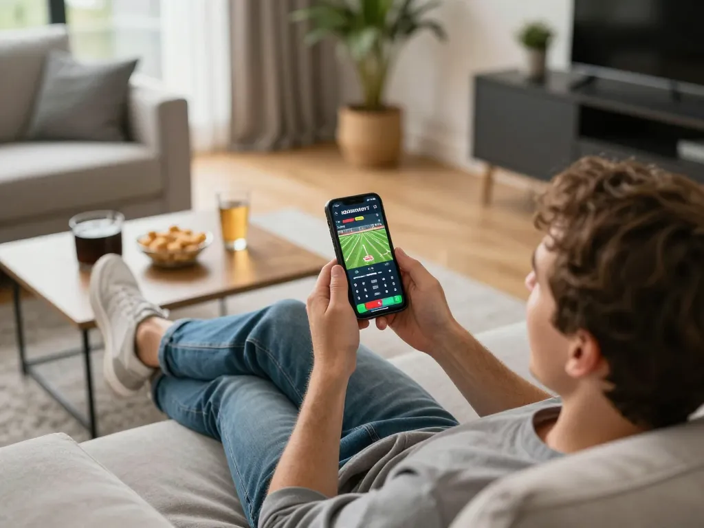 Engaging mobile betting moment showcasing ผลการแข่งขันฟุตบอล through a smartphone app interface