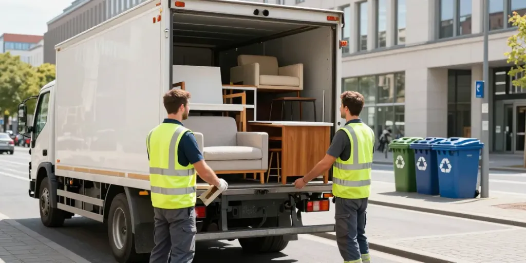 Möbelentsorgung Berlin durch professionelles Team mit alten Möbelstücken und Recycling.