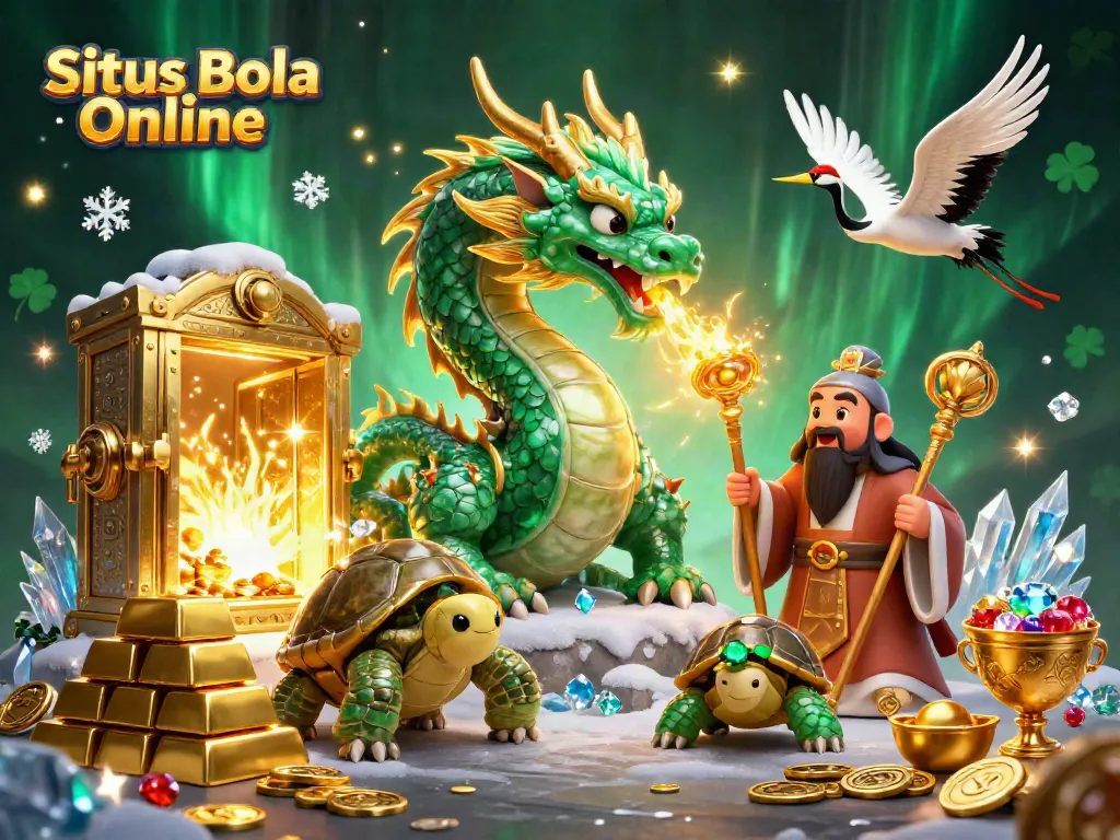 Engage in winning strategies at Situs Bola Online with thrilling gambling scenes featuring mythical creatures.