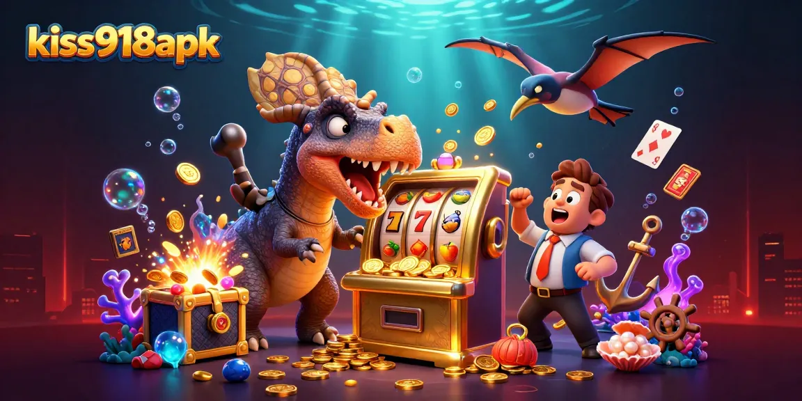 Experience the excitement of jackpot wins with kiss918apk as characters interact at a vibrant casino scene.