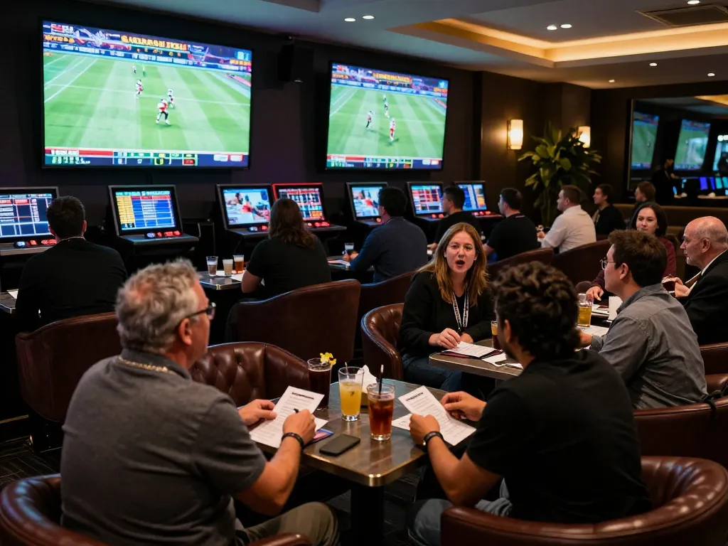 f168 patrons cheering at sports betting event, showcasing excitement and engagement