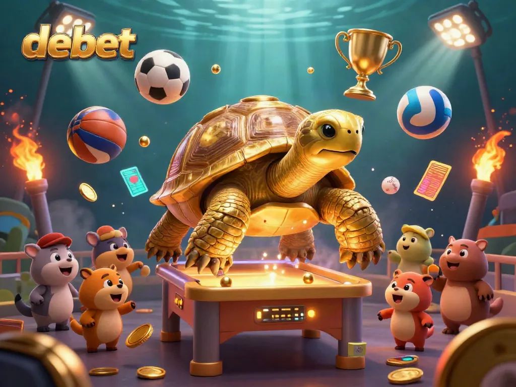Enjoy thrilling sports betting action with debet at this vibrant casino-themed illustration.