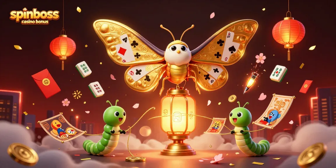 spinboss casino bonus mit verschiedenen Spielkarten-Symbolen in einer faszinierenden 3D-Illustration