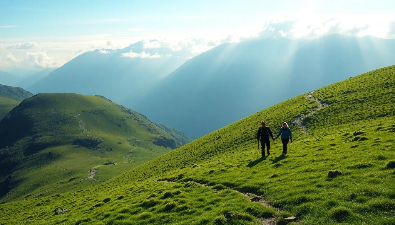 Wanderurlaub Irland erleben in einer malerischen Landschaft mit einem Wanderehepaar.