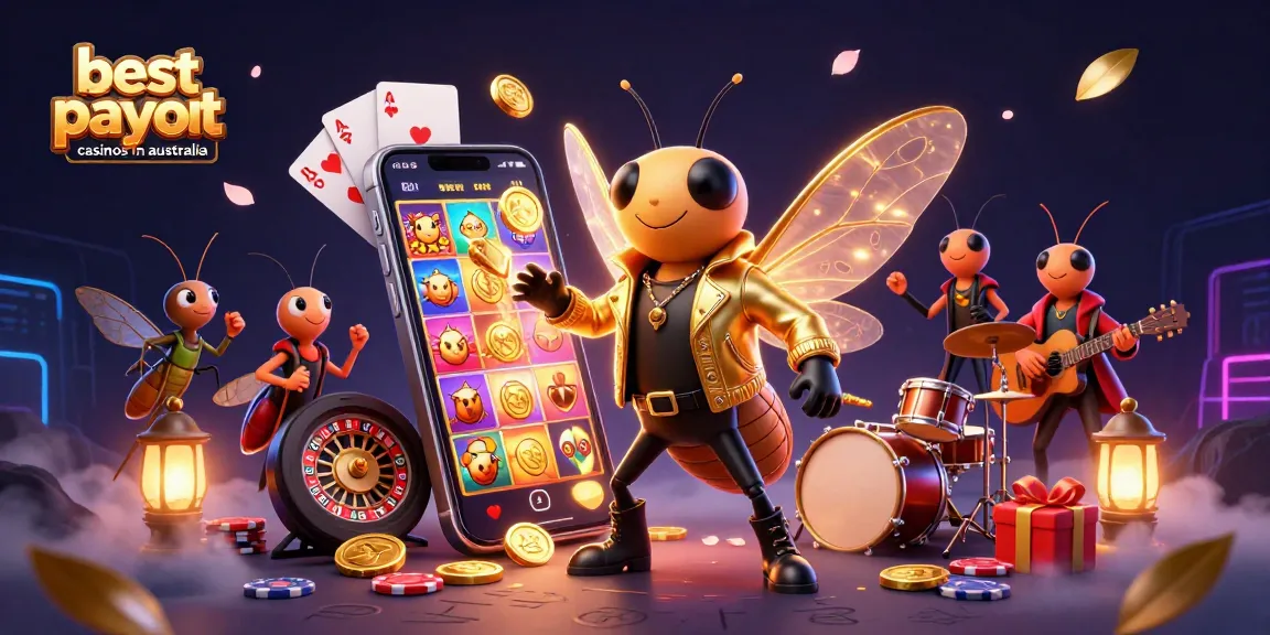 Experience the excitement at the best payout casinos in Australia with dynamic 3D characters and vibrant gaming elements.
