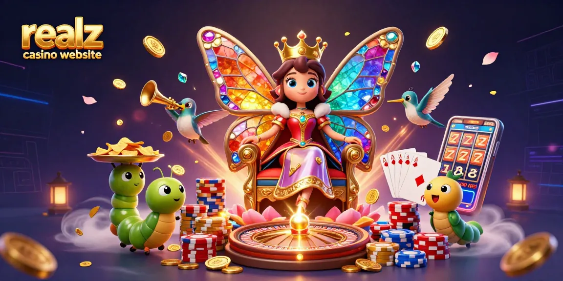 Erleben Sie die Welt der realz casino website mit einer fantasievollen Illustration voller farbenfroher Casinospiel-Elemente.