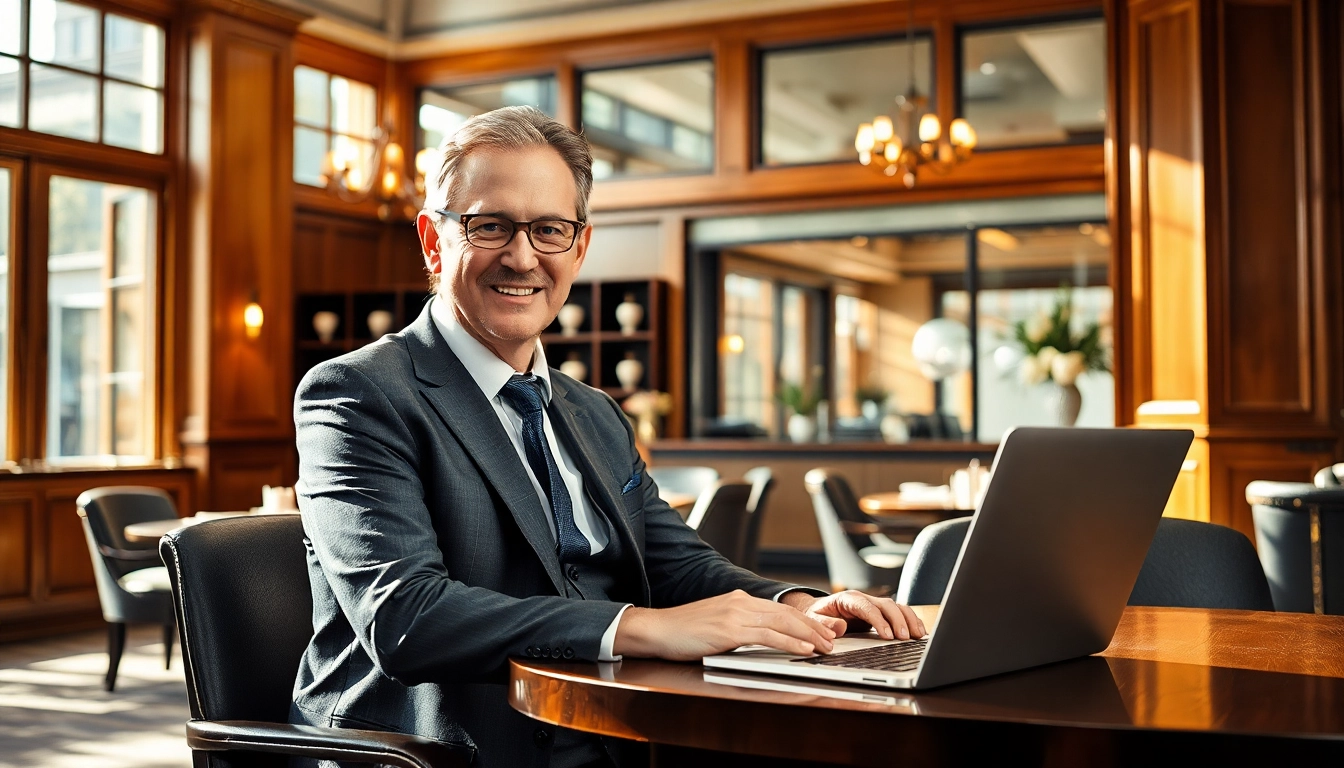 Erfahrene Headhunter Gastronomie führt ein Interview in einem eleganten Büro.