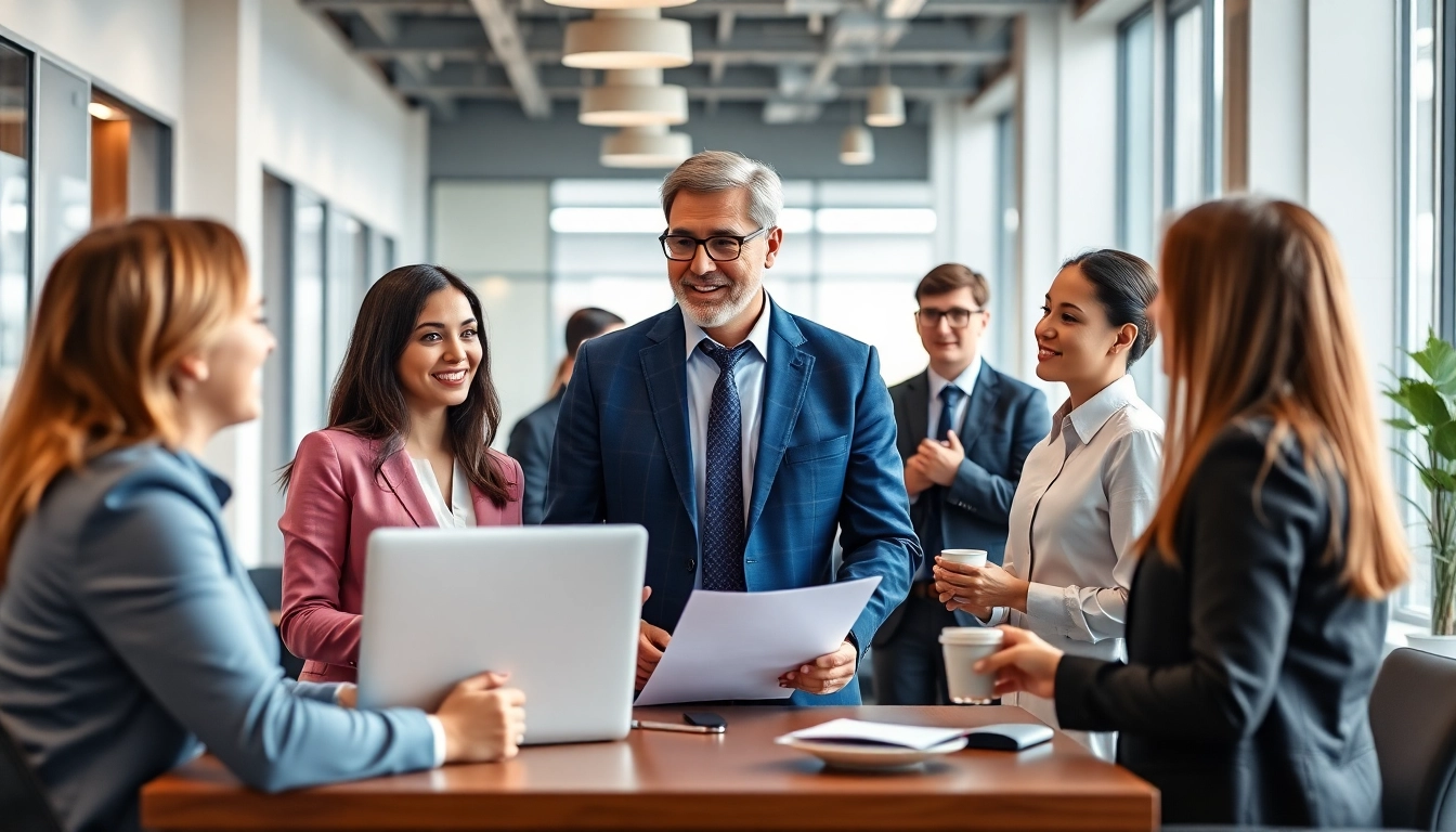 Personalberater führt ein Teammeeting in einem modernen Büro.