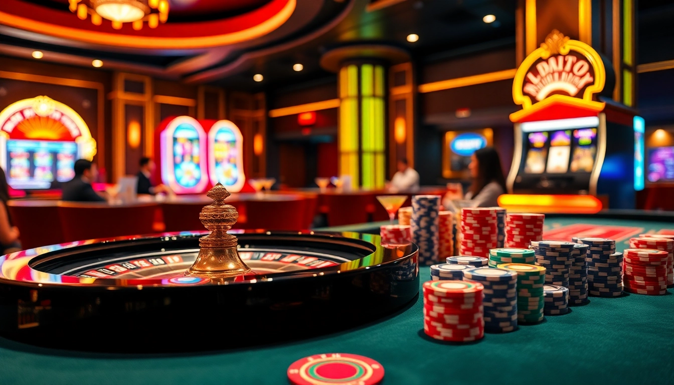 Experience thrilling gameplay at https://rr8888.in.net/ with vibrant poker chips and an elegant roulette table.