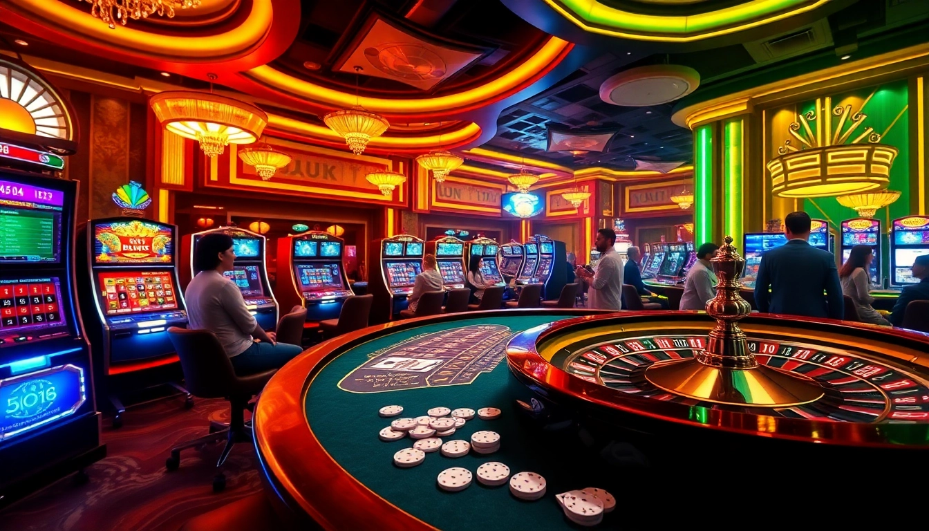 Engage in thrilling gaming experiences at Jun 88 with luxurious casino tables and exciting betting elements.