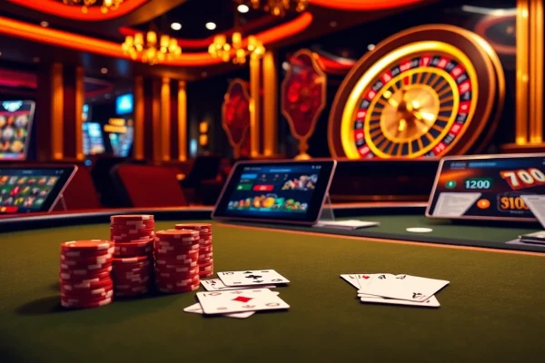 Experience thrilling gameplay at MMOO's online casino with vibrant tables and exciting slots.