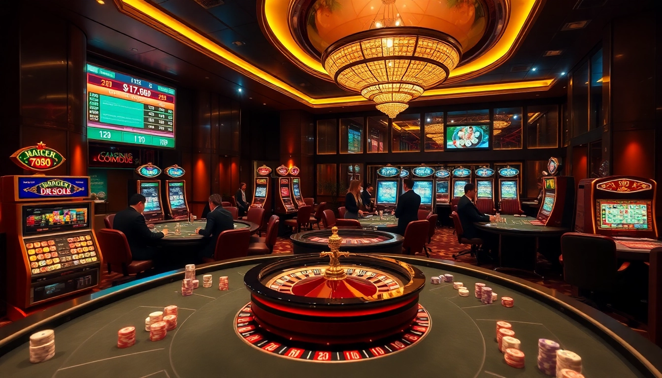 Gamblers enjoying an immersive experience at ALO 789 trang chủ with luxury casino elements and excitement.