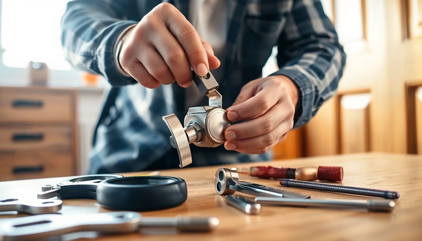 Schlüsselnotdienst Berlin: Zuverlässiger Schlüsseldienst repariert einen Türschloss im Einsatz.