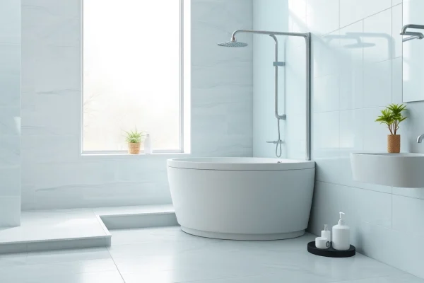 Schöne duschkabine 90x90 komplett in modernem Badezimmer, elegant und einladend gestaltet.