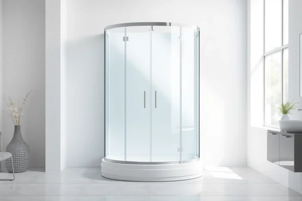 Die duschkabine 90x90 komplett mit eleganten Details in einem modernen Badezimmer präsentieren.